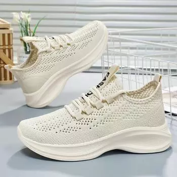 Летние кроссовки для женщин, модные повседневные кроссовки из дышащей сетки, женские кроссовки на шнуровке для спортзала, вулканизированные кроссовки Zapatos De Mujer 36
