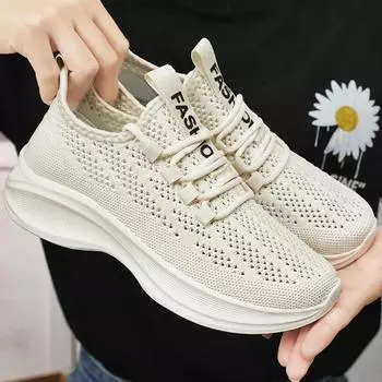 Летние кроссовки для женщин, модные повседневные кроссовки из дышащей сетки, женские кроссовки на шнуровке для спортзала, вулканизированные кроссовки Zapatos De Mujer 36 белый