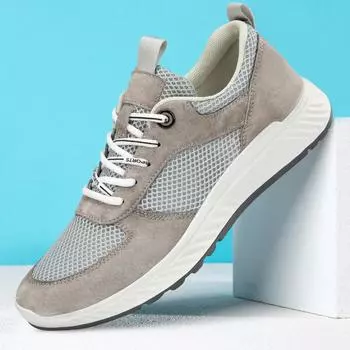 Летние кроссовки на шнуровке с мягкой подошвой, дышащие сетчатые кроссовки, легкая летняя обувь для отдыха на природе, мужская обувь на плоской подошве, обувь для скейтбординга, мужская обувь 37 синий