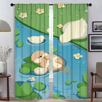 Летние кухонные шторы для камеры, современные шторы для гостиной, 2 шт., тюль для спальни, абажуры, украшение на Хэллоуин, перегородка W50xH70cmx2pcs-CL