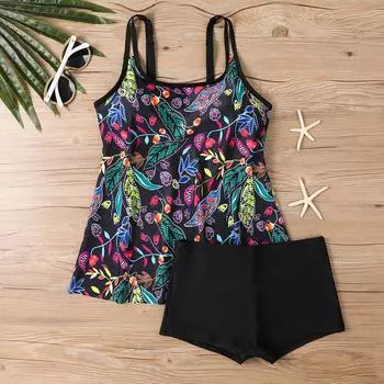 Летние купальники для женщин больших размеров купальник с тонкими цветами сексуальное пляжное платье для полных женщин с открытой спиной без рукавов купальник 1XL разноцветный