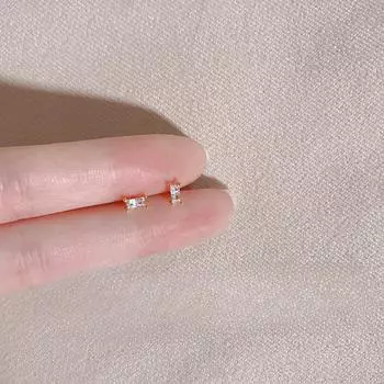 Летние квадратные серьги-гвоздики женские простые маленькие прямоугольные серьги серьги золотой