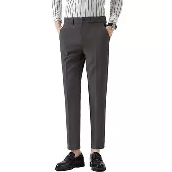 Летние легкие роскошные мужские маленькие брюки повседневные маленькие прямые легкие деловые мужские эластичные узкие брюки 28