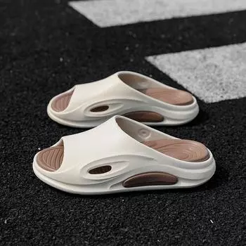 Летние массажные тапочки из ЭВА на мягкой подошве для уличной одежды. Летние нескользящие устойчивые к запахам домашние спортивные тапочки на открытом воздухе. 36-37 чёрный