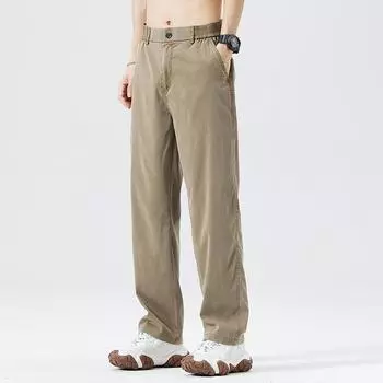 Летние мешковатые джинсы мужские классические тонкие прямые повседневные брюки из лиоцелла мягкие джинсовые брюки кофейно-голубого и серого цвета M чёрный