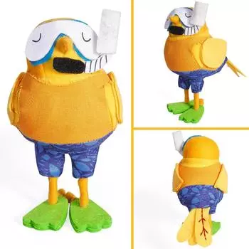 Летние милые птички, декоративные плюшевые украшения, пляжный стиль, летние стоячие милые птички, настольные украшения, украшения One Size