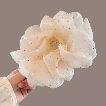 Летние милые сетчатые тюлевые звездочки-пузырьки для волос, заколки-краб для женщин, сплошные заколки для хвоста, аксессуары для головных уборов 2