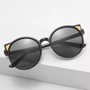 Летние милые солнцезащитные очки для мальчиков и девочек с кошачьими ушками, уличные детские милые винтажные солнцезащитные очки с защитой от ультрафиолета, классические детские очки