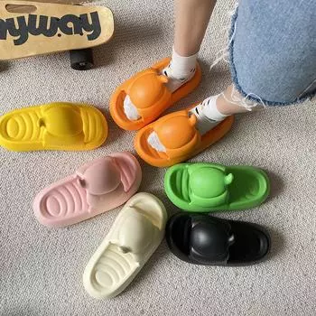 Летние милые тапочки с рисунком тыквы для девочек, удобные нескользящие и износостойкие тапочки из материала EVA на мягкой подошве 36 оранжевый