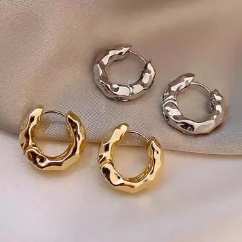 Летние минималистичные серьги, металлические круглые серьги, женственные и элитные серьги серебряный
