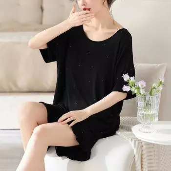 Летние модальные шорты с короткими рукавами, женский комплект, свободные размеры больших размеров, можно носить дома, Fury M