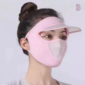 Летние модели бананов с полями Солнцезащитная маска для лица с ультрафиолетовым тентом Ice розовый