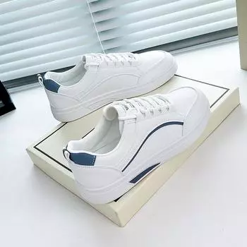 Летние модные белые, синие полосатые кроссовки на шнуровке, женские кроссовки, студенческая обувь 35 синий