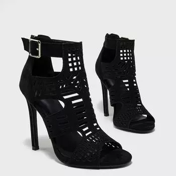 Летние модные босоножки на очень высоком каблуке для женщин, черные полые сексуальные туфли для вечеринок, офисные женские сандалии 35