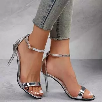 Летние модные босоножки женские сексуальные тонкие каблуки с пряжкой на ремешке сексуальные лаконичные женские босоножки для вечернего платья на высоком каблуке 35