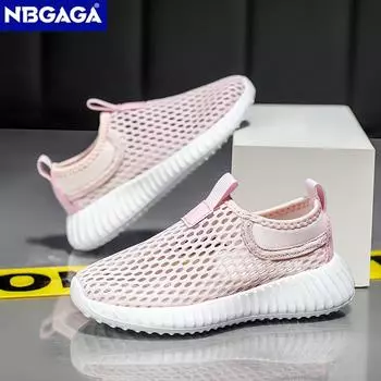 Летние модные кроссовки для девочек, теннисные кроссовки для мальчиков, спортивная обувь для детей, школьные сетчатые дышащие кроссовки для бега, нескользящие 28