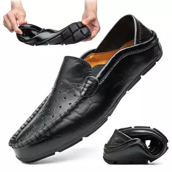 Летние модные мужские мокасины итальянские повседневные мужские туфли класса люкс из натуральной кожи мокасины легкие дышащие туфли-лодочки 37
