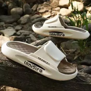 Летние модные мужские тапочки. Носите тапочки корейской версии. Мужские модные домашние и уличные сандалии для пар. Мужские пляжные шлепанцы. 36-37 синий