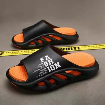 Летние модные мужские тапочки, удобная противоскользящая пляжная обувь, повседневные тапочки большого размера 35-36 серый