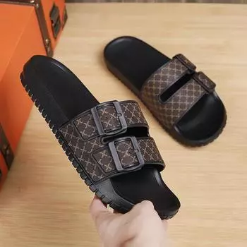 Летние модные мужские тапочки, удобные мужские сандалии, нескользящие, для дома, ванной, тапочки, садовая обувь, повседневная обувь для пляжа 38