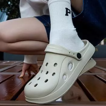 Летние модные повседневные женские тапочки на толстой подошве 36 белый