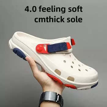 Летние модные сандалии с вырезами для пар, повседневная обувь для отдыха на открытом воздухе, пляжная одежда, тапочки больших размеров в корейском стиле 46