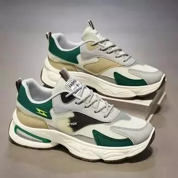 Летние модные сетчатые мужские кроссовки, дышащие повседневные теннисные туфли, удобные мужские туфли на платформе для активного отдыха, неформальные туфли Zapatillas 39 зелёный