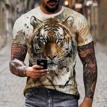 Летние модные товары, мужская футболка с 3D-принтом, уличная модная футболка в полоску, летняя футболка высокого качества, дышащий супер топ S
