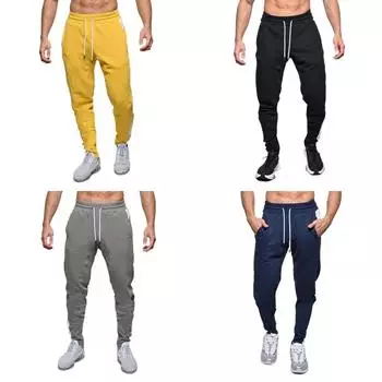 Летние модные универсальные дышащие облегающие брюки с завязками на шнурке для мужчин, повседневные брюки для мужчин, одежда для работы, брюки для отдыха M тёмно-синий