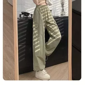 Летние модные женские брюки рабочей одежды, свободные и удобные L зелёный