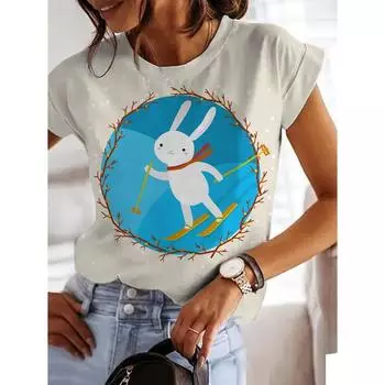 Летние модные женские футболки Kawaii, топы с 3D-мультяшным принтом для девочек, индивидуальная футболка Harajuku с короткими рукавами, женская одежда, S-3XL S