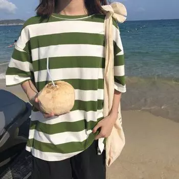 Летние модные женские футболки в полоску с графическим рисунком Femme Harajuku повседневная свободная рубашка y2k верхняя одежда футболка женская уличная одежда XXL