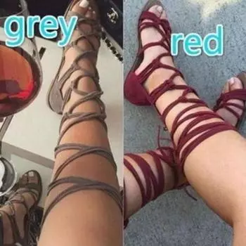 Летние модные женские сандалии-гладиаторы на шнуровке с запахом ног 35 чёрный