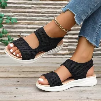 Летние модные женские сандалии на плоской платформе, белая кожаная удобная повседневная обувь, женские сандалии, женская обувь, сандалии 42