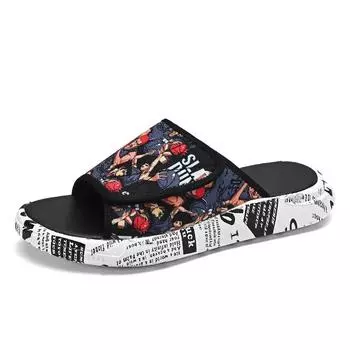 Летние молодежные тапочки мужские уникальные дизайнерские высококачественные тапочки нескользящие наружные шлепанцы сандалии с толстым носком 39