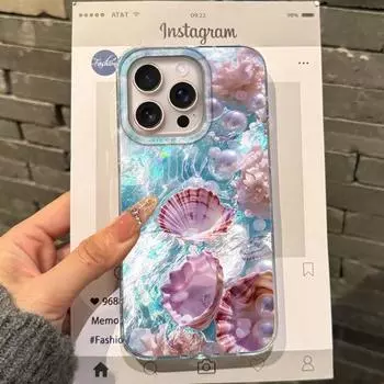 Летние Морские Ракушки Морская Звезда Чехол для Телефона для Девочек Женщин Для Apple iphone 16 16pro 15 14 13 Pro Max 16e 12 11 7 8 Plus XR SE Fundas Чехол iPhone 16 Plus белый