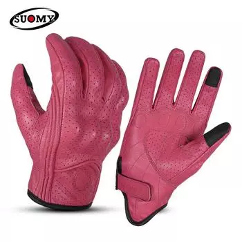 Летние мотоциклетные кожаные противоскользящие дышащие перчатки из овчины с сенсорным экраном и винтажным байкерским снаряжением XS коричневый