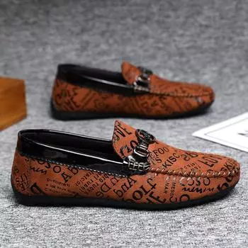 Летние мягкие кожаные рабочие нескользящие мужские мокасины Doudou Shoes Мужские однопедальные ленивые туфли Мужская обувь Простая свадебная обувь для жениха 39