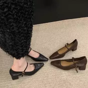 Летние мюли, тапочки, женская мода, туфли на низком квадратном каблуке, элегантные женские босоножки для вечеринок, сандалии, женские сандалии с квадратным носком 35 чёрный