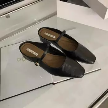 Летние мюли, тапочки, женская мода, туфли на низком квадратном каблуке, элегантные женские босоножки для вечеринок, сандалии, женские сандалии с квадратным носком 35 чёрный
