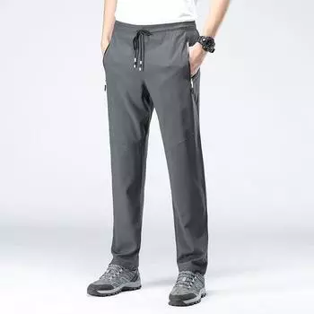 Летние мужские брюки для активного отдыха, походов, мужские брюки с карманами на молнии, тонкие быстросохнущие брюки для походов, рыбалки 6XL чёрный