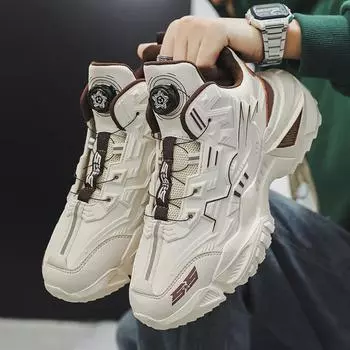 Летние мужские дышащие кроссовки Putian с вращающимися кнопками - молодежные повседневные кроссовки, увеличивающие рост 45