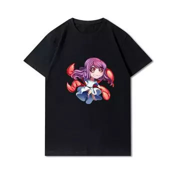 Летние мужские футболки больших размеров с аниме, 100% хлопок, повседневные футболки с короткими рукавами и принтом «Токийский гуль» S