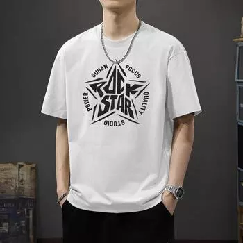 Летние мужские футболки Хлопковая футболка с коротким рукавом Удобная ткань Спортивная одежда S