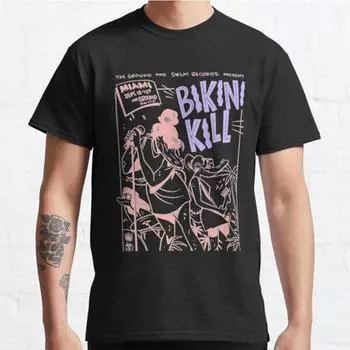 Летние мужские футболки из 100% хлопка, повседневные футболки с принтом бикини Kill XXXL чёрный