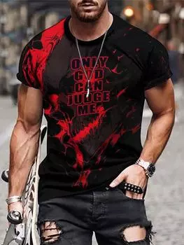Летние мужские футболки с 3D принтом, модная повседневная спортивная одежда с круглым вырезом и короткими рукавами в стиле Харадзюку, крутая уличная одежда в стиле хип-хоп, топы большого размера S