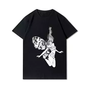 Летние мужские футболки с рисунком аниме обезьяны, мужские футболки в стиле Харадзюку, винтажные рубашки унисекс с короткими рукавами большого размера S