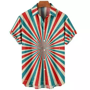 Летние мужские гавайские рубашки для мужчин, повседневные рубашки с музыкальными инструментами и 3D-принтом, свободные пляжные блузки с коротким рукавом, топы S