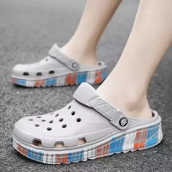 Летние мужские и женские тапочки, камуфляжные сабо на платформе, уличные сандалии Bech, мужские мягкие домашние домашние шлепанцы из ЭВА, шлепанцы для влюбленных 40