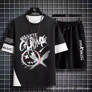 Летние мужские комплекты, комплект из 2 предметов, спортивные костюмы, футболка для мужчин, повседневная мужская одежда, комплект для бега, клетчатая футболка, шорты, мужской комплект одежды 5XL белый